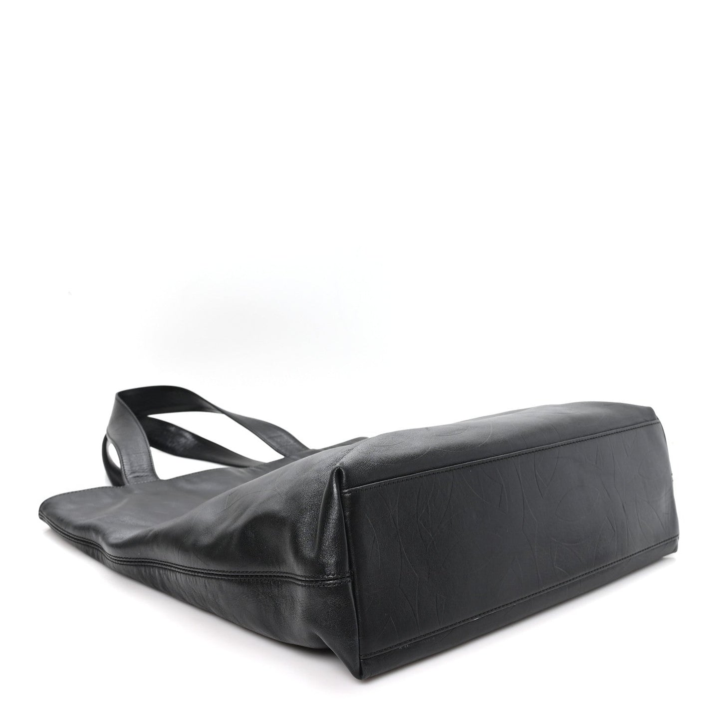 Lambskin CC Embossed Tote Black