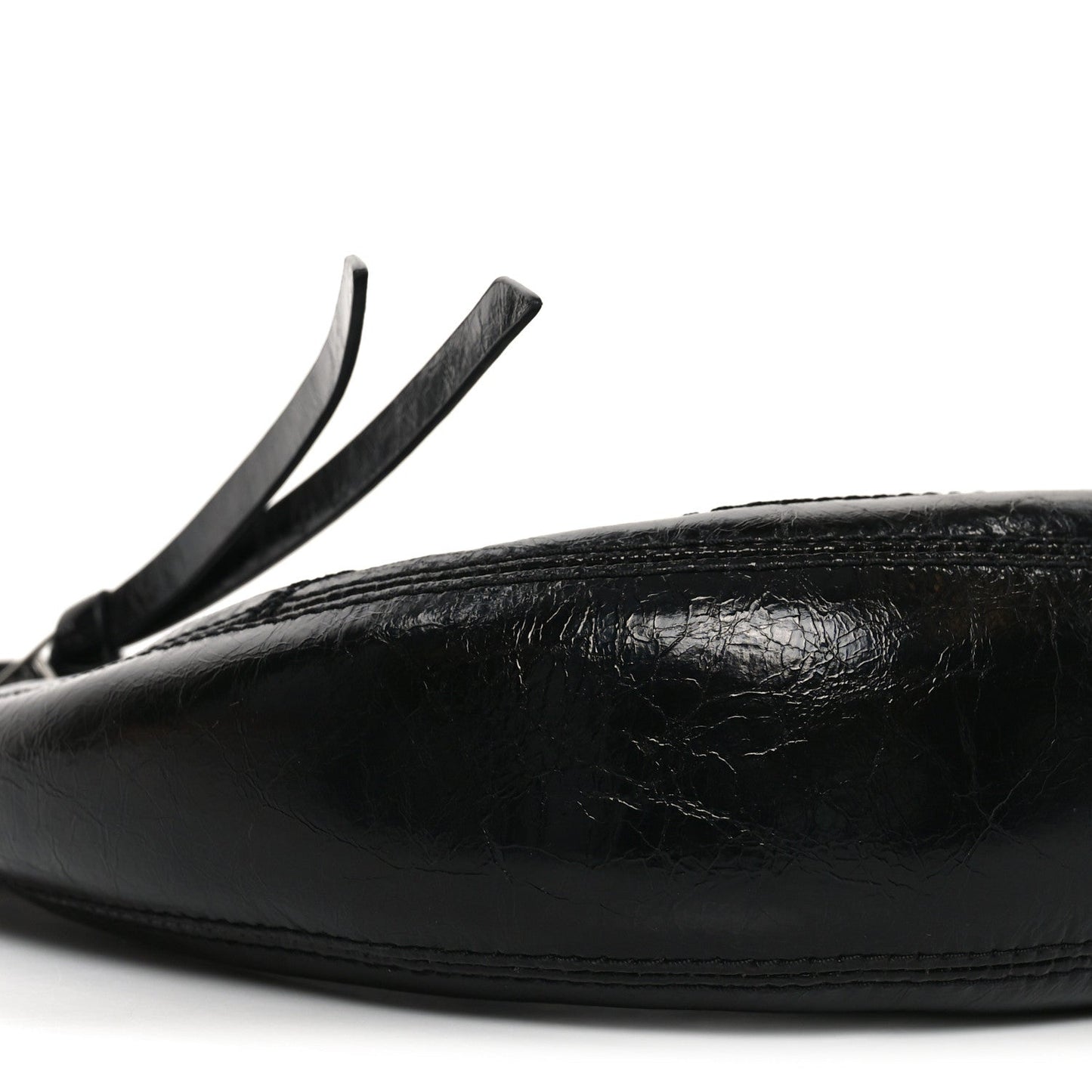Crinkled Calfskin Crusier Crescent Bag Black