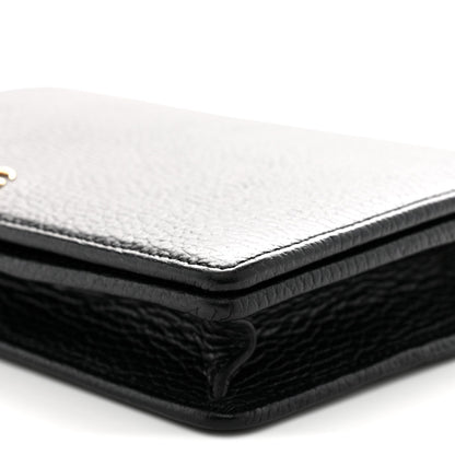 Calfskin Mini GG Marmont Chain Wallet Black