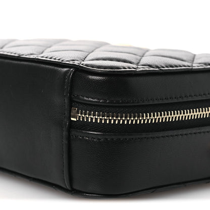 Lambskin Quilted CC Pearl Crush Camera Case Black