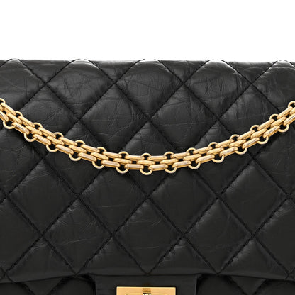 Aged Calfskin Quilted 2.55 Reissue 226 Flap Black