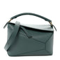 Calfskin Small Puzzle Edge Bag Bottle Green