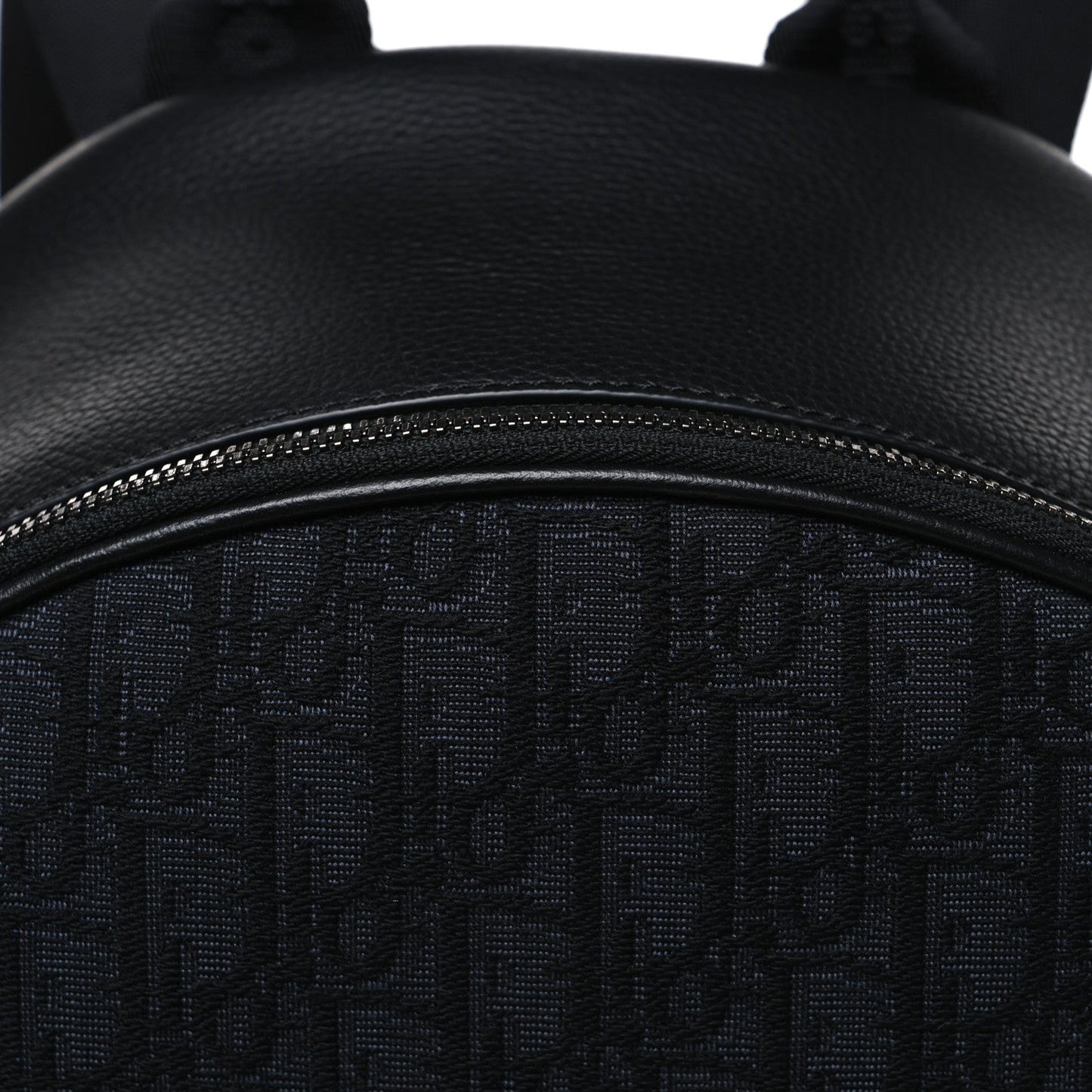 Oblique Jacquard Saddle Zip Backpack Black