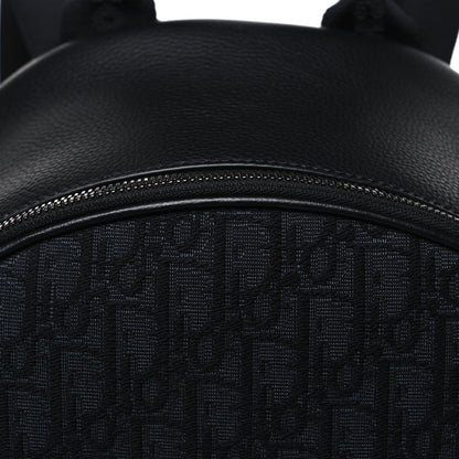 Oblique Jacquard Saddle Zip Backpack Black