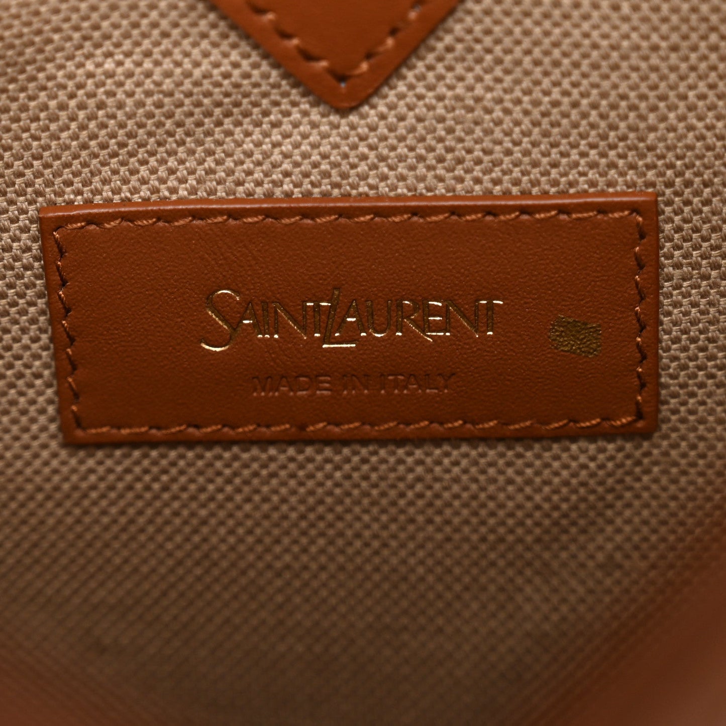 Smooth Calfskin Canvas Y Small Bucket Bag White Camel