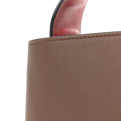 Shiny Smooth Calfskin Small Twisted Cabas Camel Brick