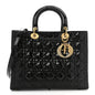Patent Cannage Large Lady Dior Black