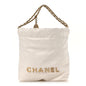 Shiny Calfskin Quilted Mini Chanel 22 White