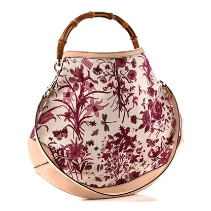 Canvas Floral Flora Peggy Bamboo Top Handle Hobo