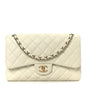 Caviar Quilted Jumbo Double Flap White