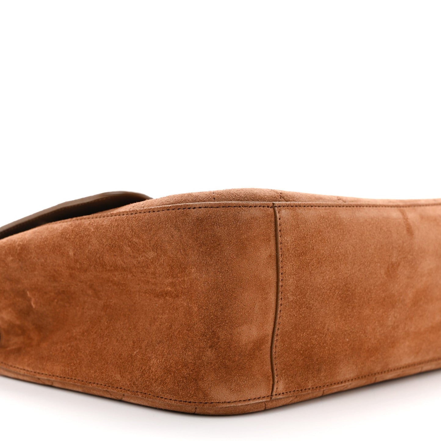 Suede Calfskin Small Souplissimo Maxi Flap Camel