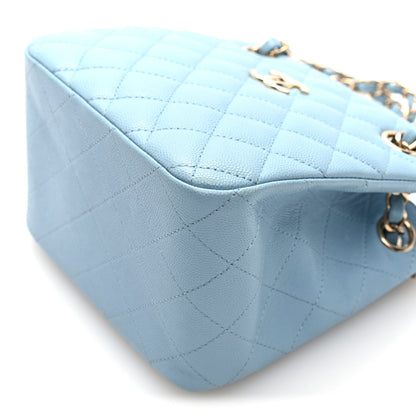 Caviar Quilted Mini Bucket Bag Blue