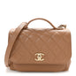Caviar Quilted Medium Business Affinity Flap Beige