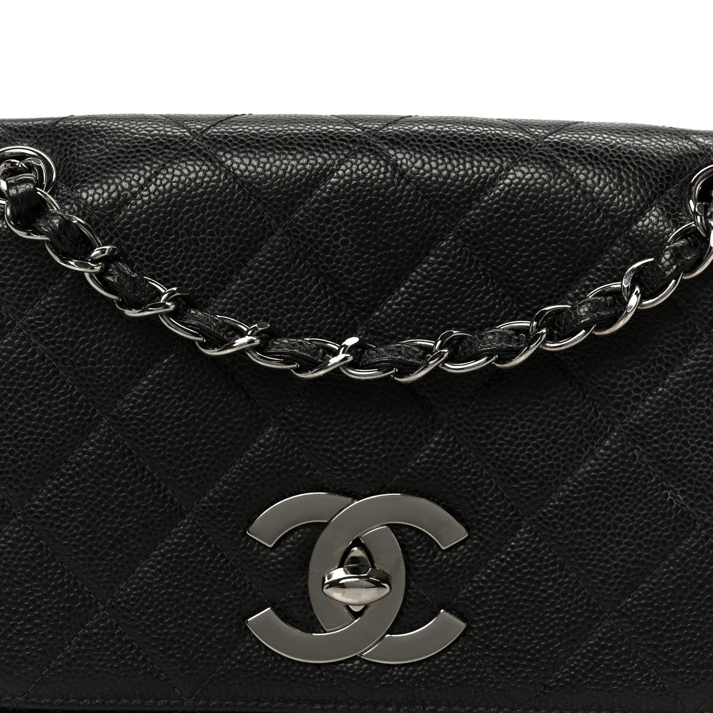 Caviar Quilted Jumbo Single Flap Black
