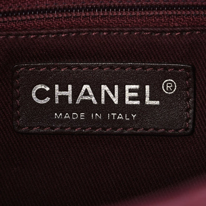 Lambskin Quilted Medium Tri-Color Flap Burgundy Dark Pink