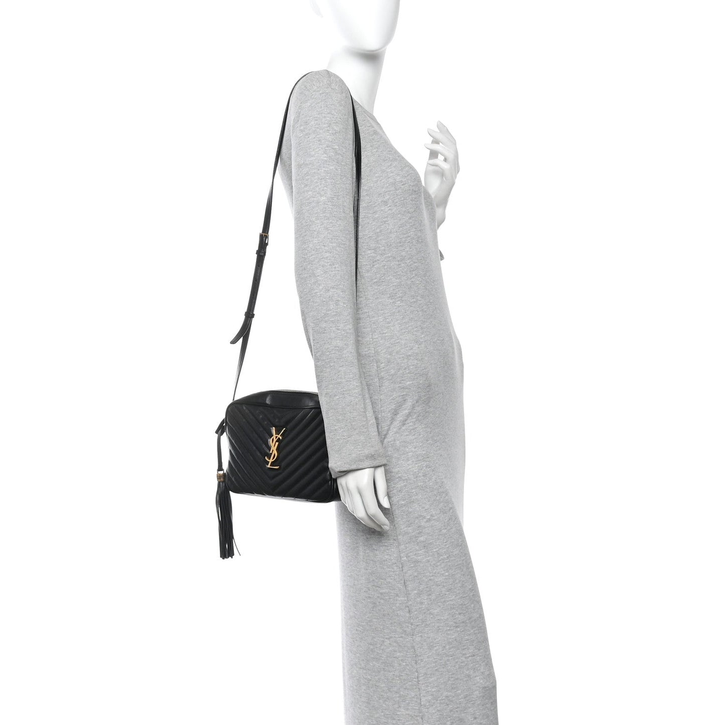 Calfskin Matelasse Monogram Lou Camera Bag Black