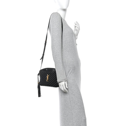 Calfskin Matelasse Monogram Lou Camera Bag Black