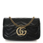 Calfskin Matelasse Super Mini GG Marmont Shoulder Bag Black