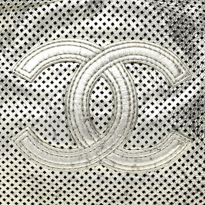 Metallic Glazed Calfskin Perforated Rodeo Drive Hobo Silver