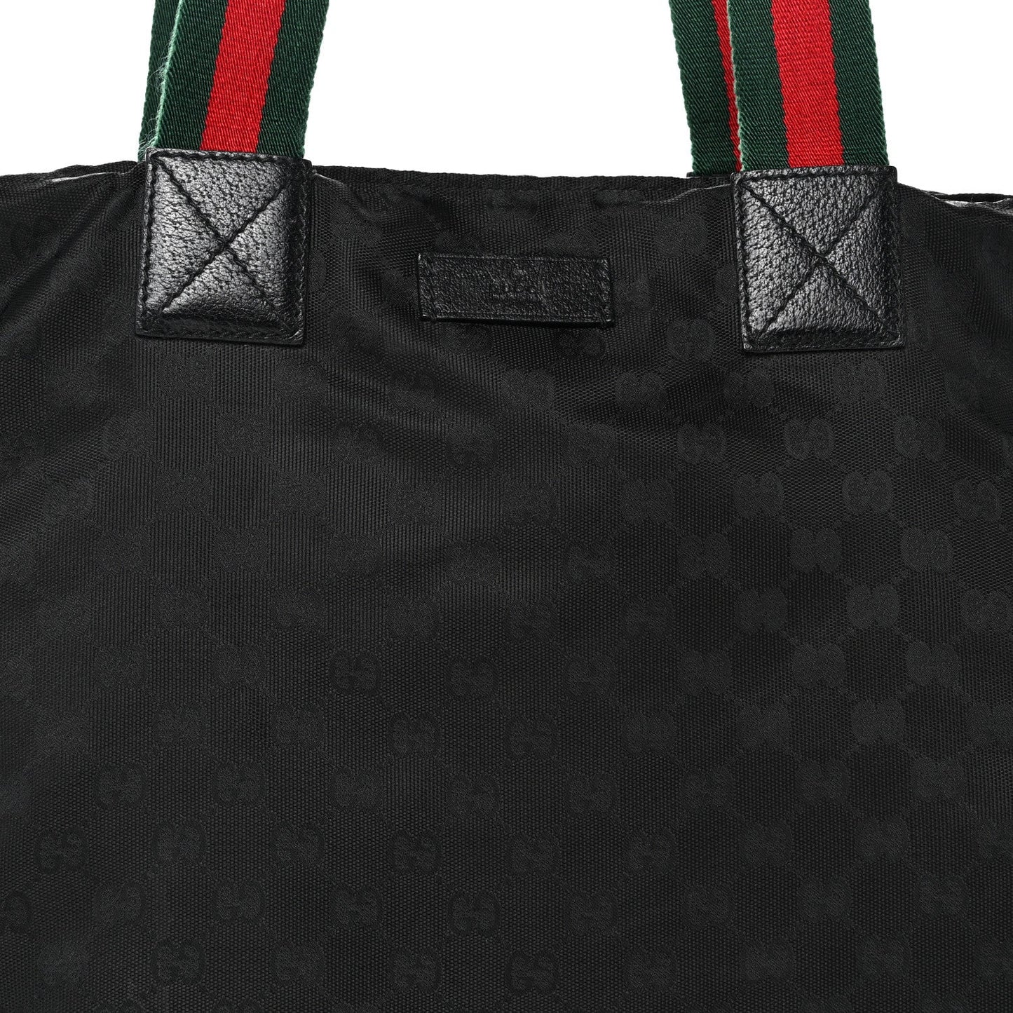 GG Monogram Large Web Handle Vertical Tote Black