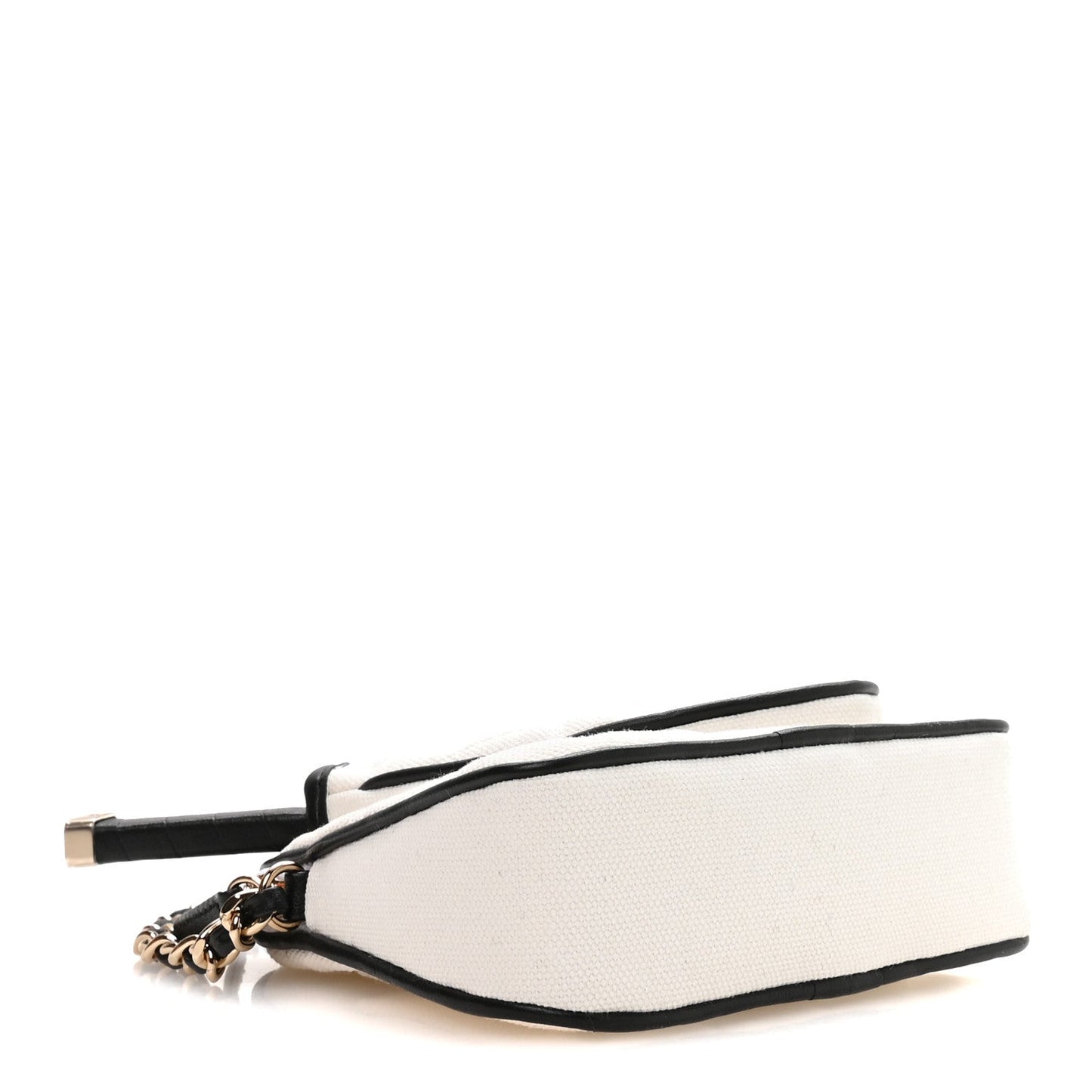 Canvas Calfskin Tennis Racket Mini Bag White Black