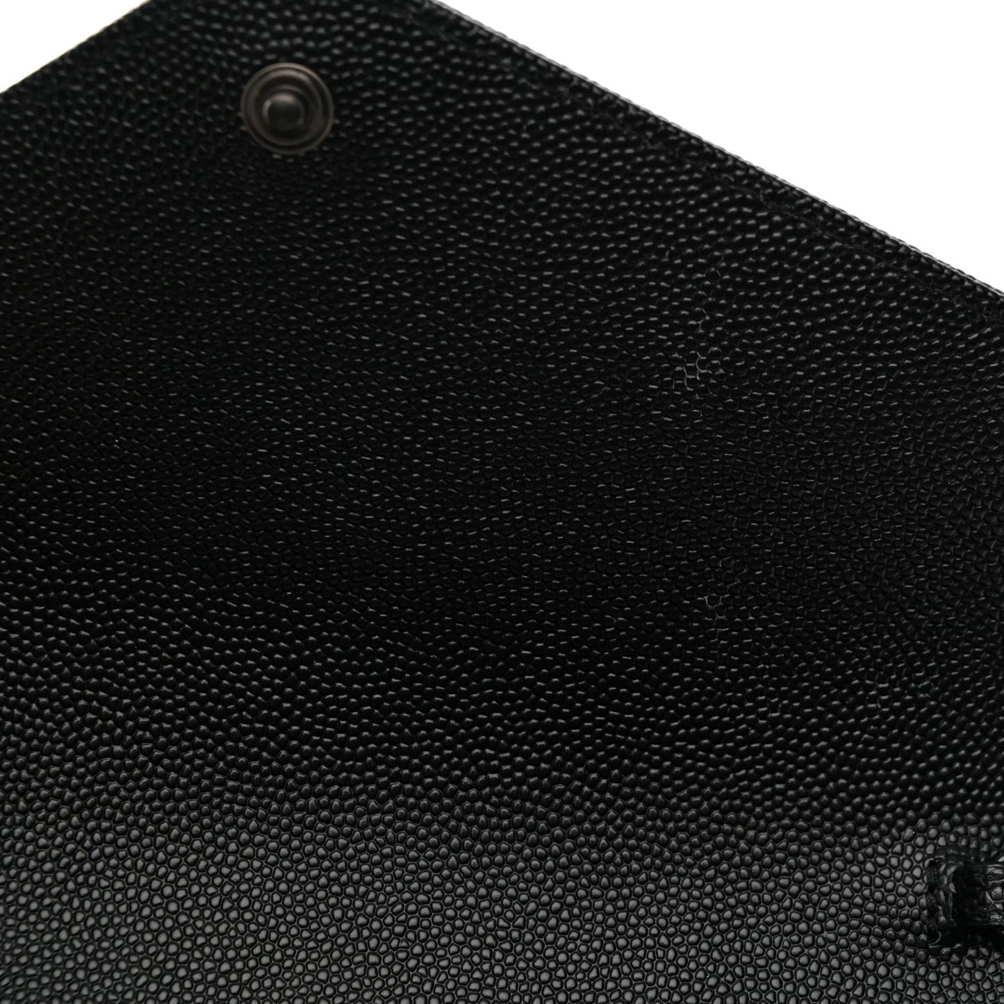 Grain De Poudre Matelasse Chevron Monogram Monochrome Envelope Chain Wallet Black