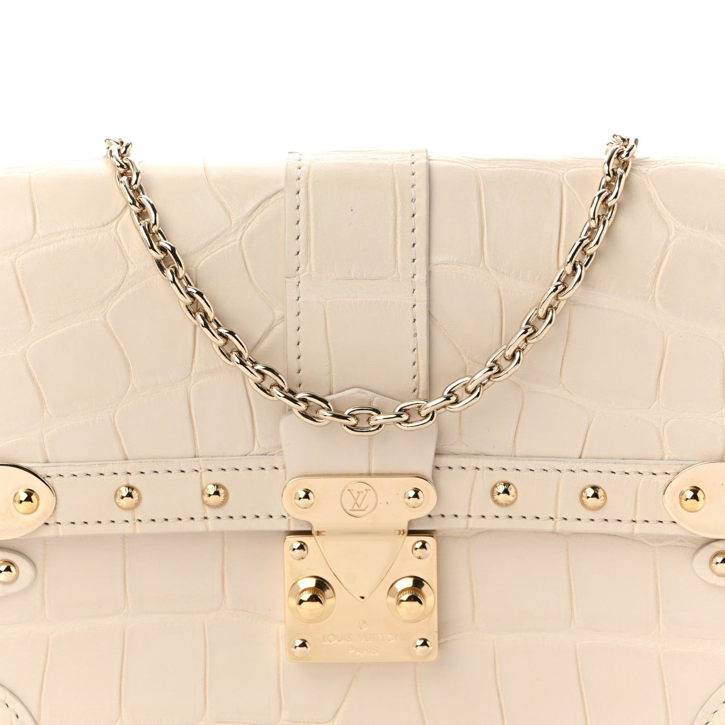 Alligator Trunk Chain Wallet Latte