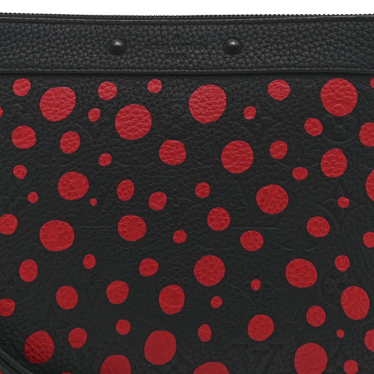 LV X YK Taurillon Monogram Pochette To-Go Black Red