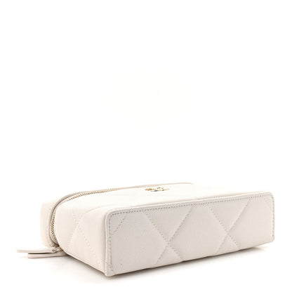 Caviar Quilted Top Handle Slim Vanity With Chain White