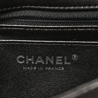 Metallic Sheepskin Quilted 2.55 Reissue Mini Flap Dark Silver