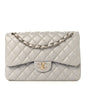 Caviar Quilted Jumbo Double Flap Grey