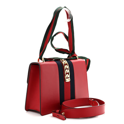 Calfskin Small Sylvie Shoulder Bag Hibiscus Red