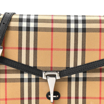 Grainy Calfskin Vintage Check Small Macken Crossbody Bag Black