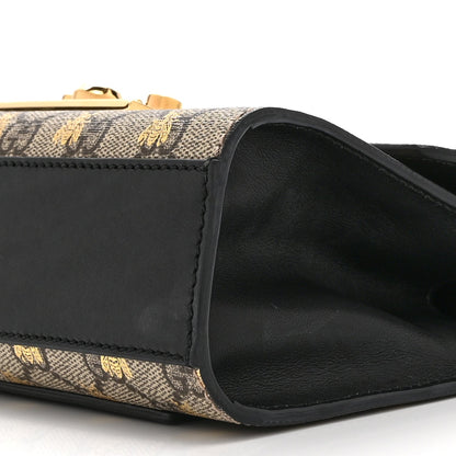 GG Supreme Monogram Bees Small Padlock Shoulder Bag Black