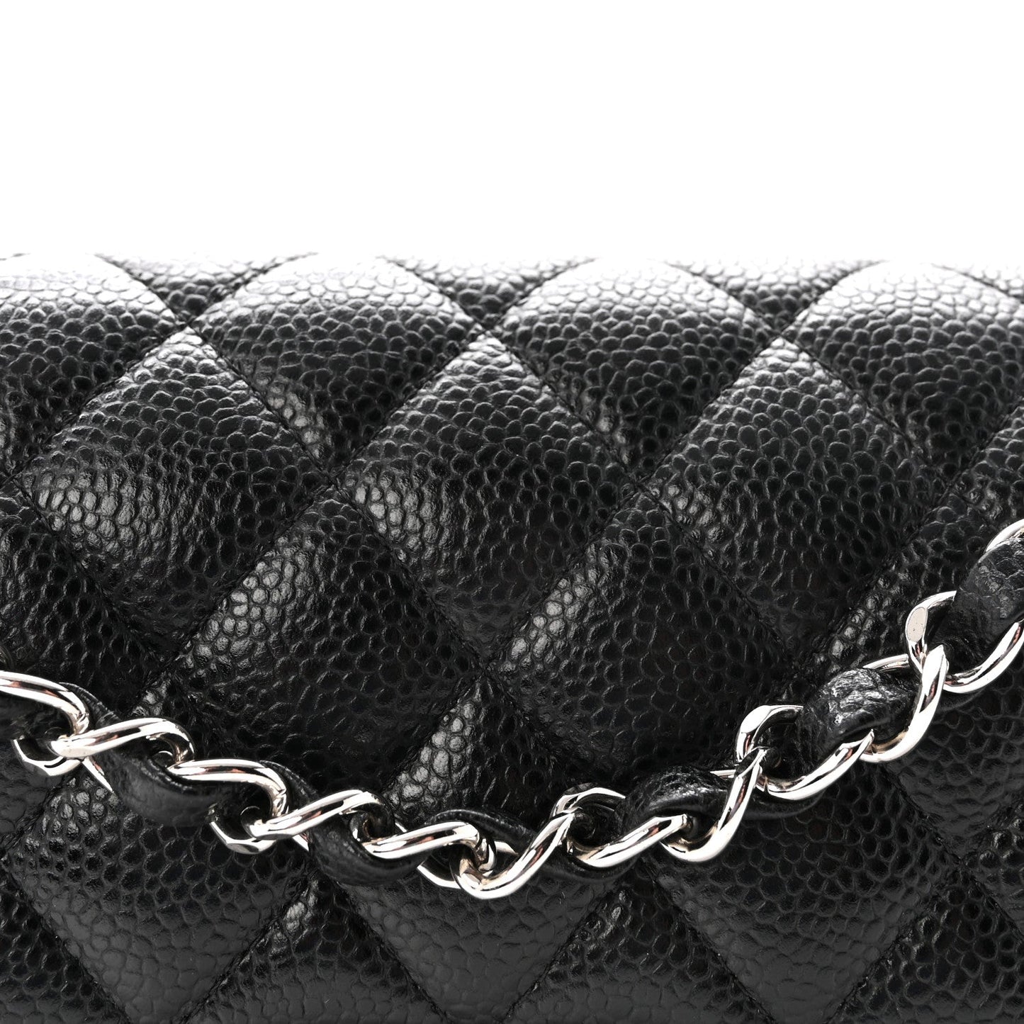 Caviar Quilted Small Double Flap Black