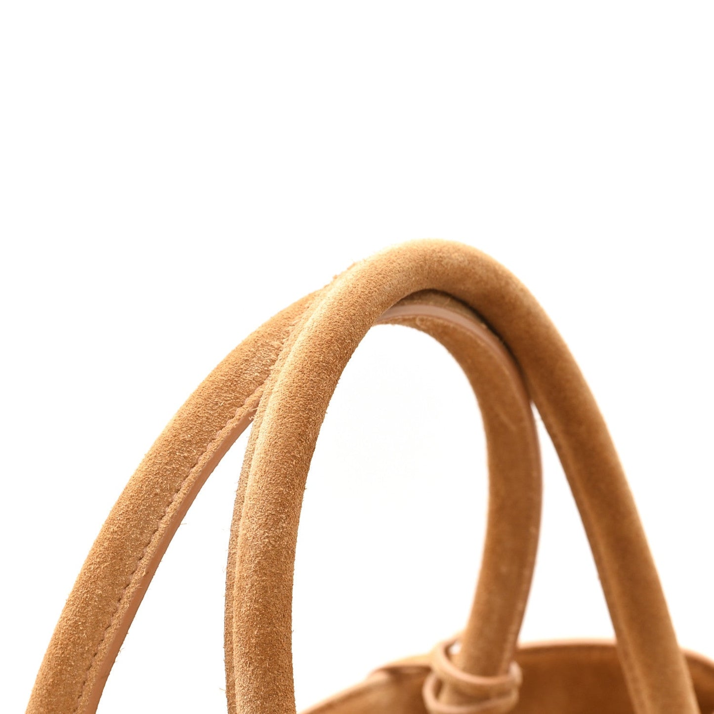 Suede Calfskin Large Hug Bag Natural