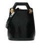 Brushed Calfskin North South Wanda Top Handle Bag Black