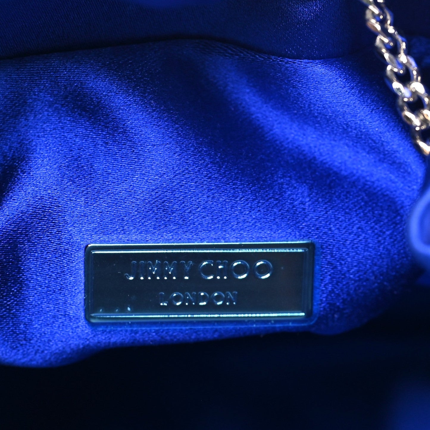 Satin Crystal Embellished Bon Bon Bag Blue