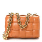 Lambskin Maxi Intreccio Padded Chain Cassette Crossbody Bag Clay