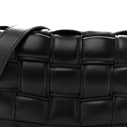 Nappa Maxi Intreccio Small Padded Cassette Crossbody Bag Black