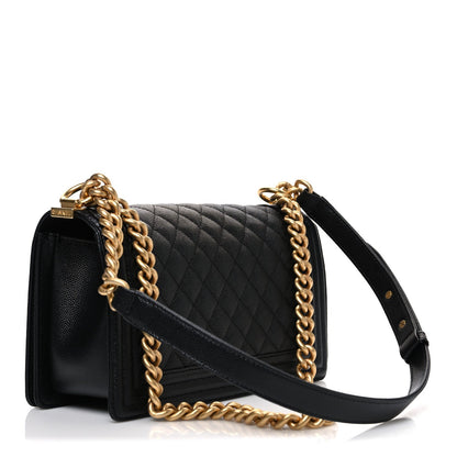 Caviar Quilted Medium Boy Flap Black