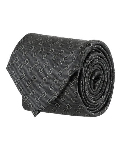 Gucci Mens Horsebit Silk Jacquard Tie