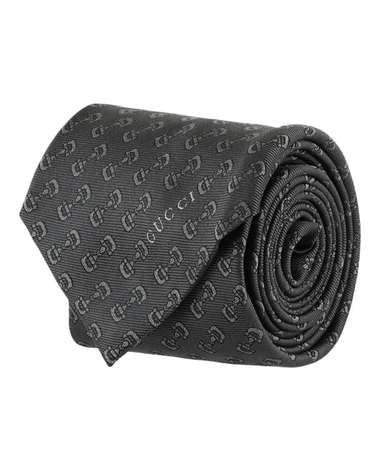 Gucci Mens Horsebit Silk Jacquard Tie