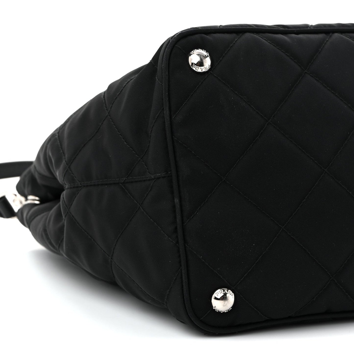 Nylon Tessuto Impuntu Quilted Tote Black