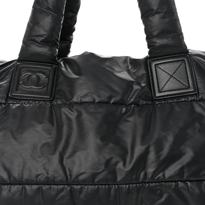 Lambskin Quilted Large Coco Cocoon Reversible Tote Black