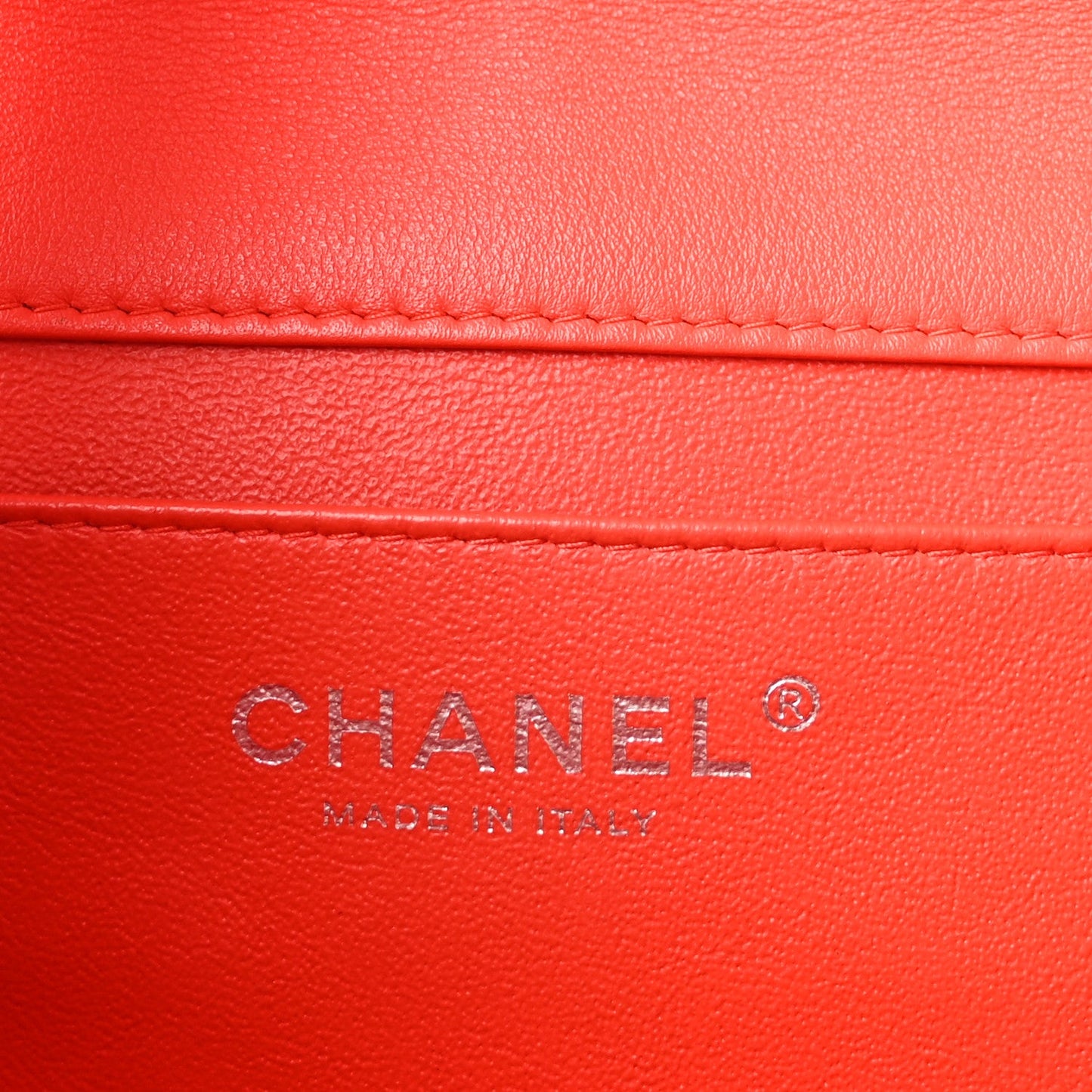 Patent Quilted Clutch with Chain Flap Red