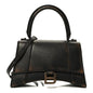 Used Calfskin Small Hourglass Top Handle Bag Brown