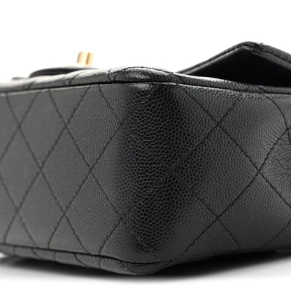 Caviar Quilted Mini Rectangular Flap Black
