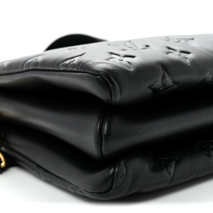 Lambskin Embossed Monogram Coussin PM Black