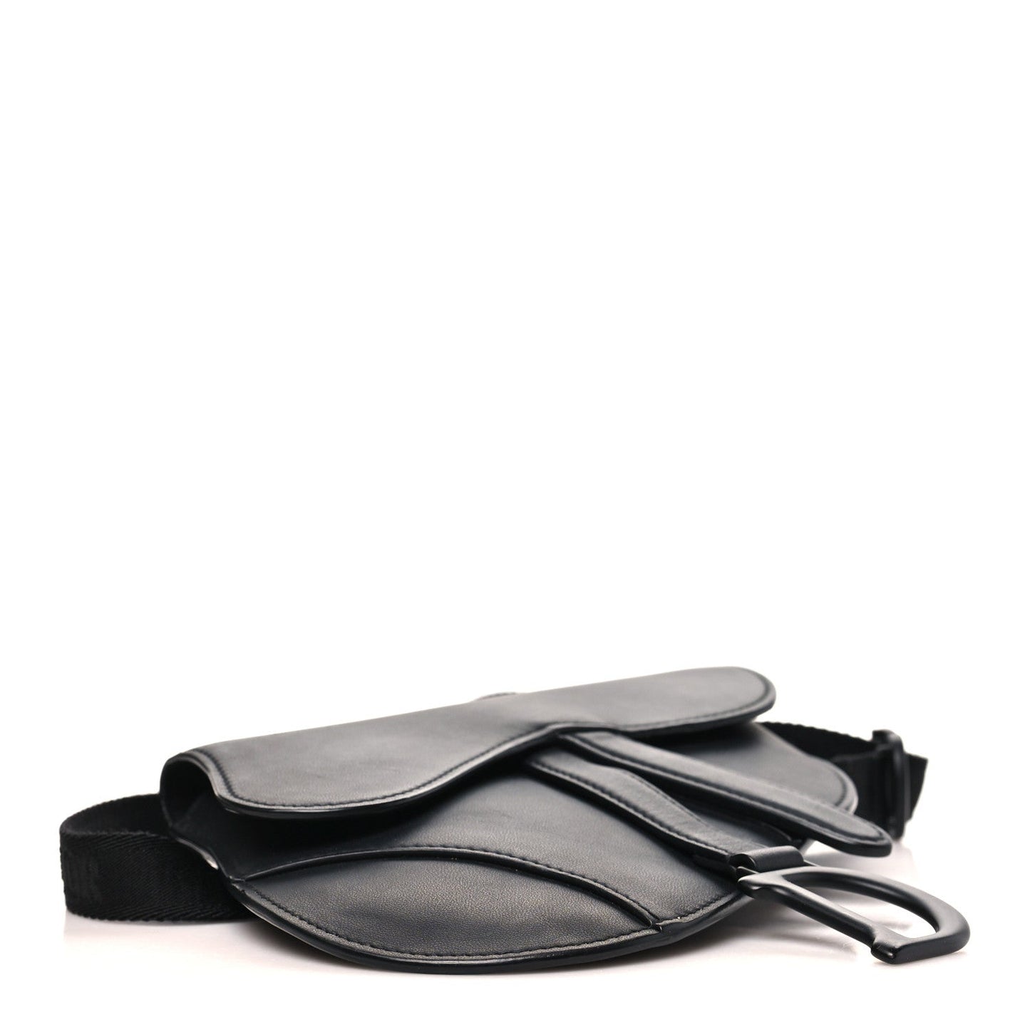 Ultra Matte Calfskin Saddle Belt Bag Black